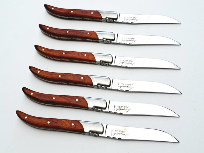 Laguiole - 6x Luxury Steak Knives - Rose Wood - style de - Bordknive sæt (6) - Rustfrit stål