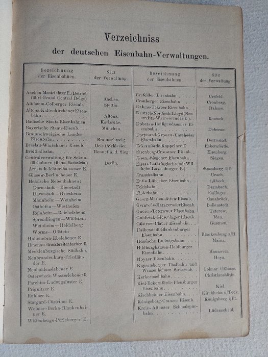 A. Seidel (Kaiserl. Eisenbahn-Betriebs-Sekretär) - Atlas der Eisenbahnen des deutschen Reiches - 1889