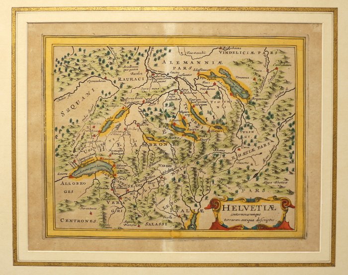 Schweiz - Schweiz; Pieter Van den Keere (Petrus Kaerius) / Philipp Clüver (Philippus Cluverius) - Helvetiae conterminarumque terrarum antiqua descriptio - 1661-1680