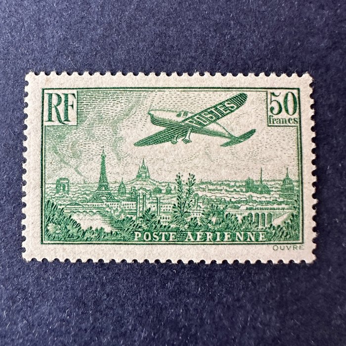 Frankrig  - Airmail 50fr Green YT 14 i NY **