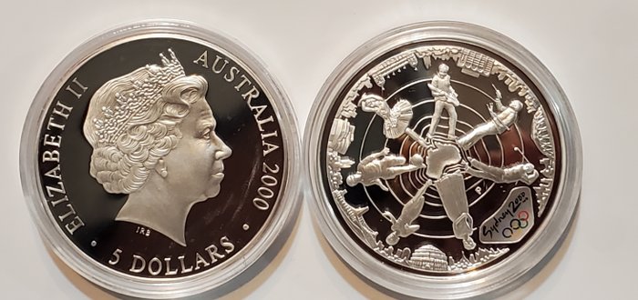 Australien. 5 Dollars 2000 Sydney Olympic Games, 2x1 Oz (.999)  (Ingen mindstepris)