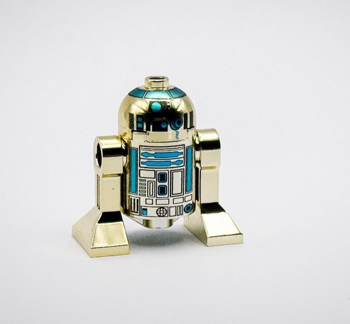 Lego - Star Wars - Chrome Gold Plated Astromech R2-D2 Droid Mini Figure Official Customized Lego Parts