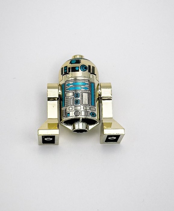 Lego - Star Wars - Chrome Gold Plated Astromech R2-D2 Droid Mini Figure Official Customized Lego Parts