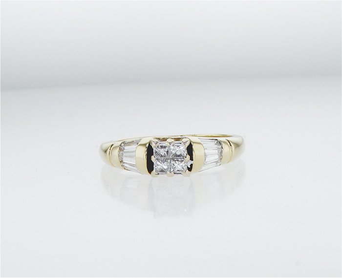 Ring - 14 karat Gulguld -  0.80ct. tw. Diamant (Natur)  - zm