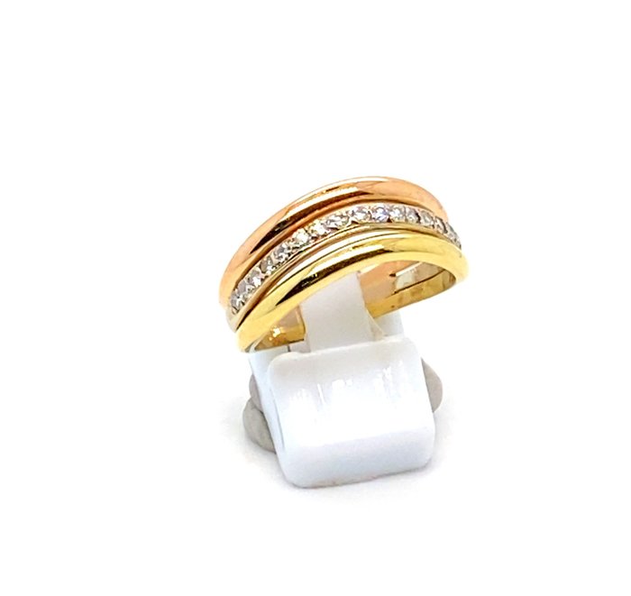 Alliancering - 18 kraat Gulguld, Hvidguld, Rosaguld -  0.32ct. tw. Diamant (Natur)  - Diamant - 18K 750 Half Memory RS61