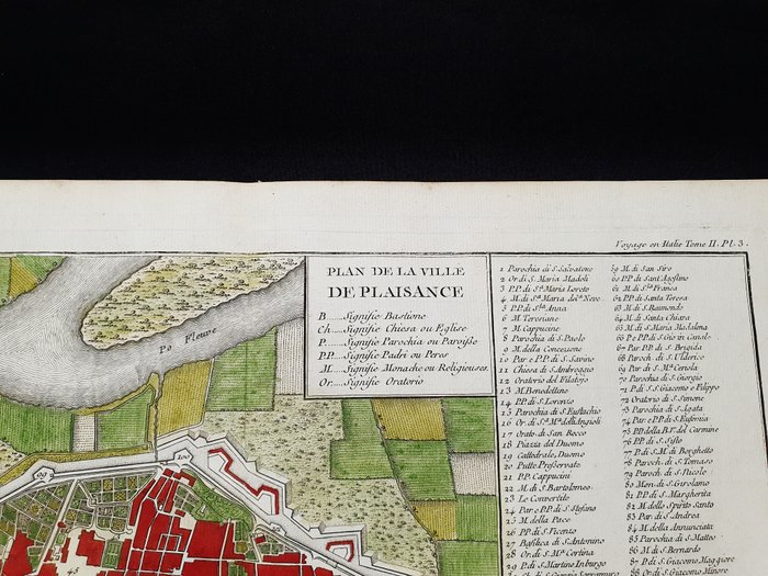 Europa - Italien / Emilia Romagna / Piacenza; J.J.F. De Lalande - Plan de Plaisance - 1761-1780