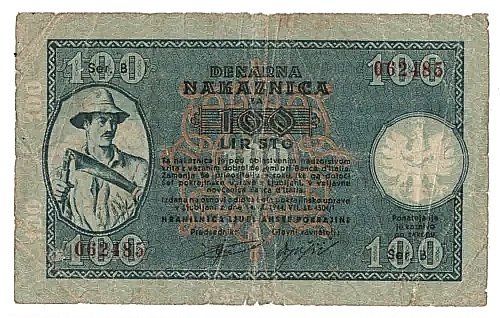 Tyskland. - 100 Lire Occupazione tedesca della Lubjana 1944  (Ingen mindstepris)