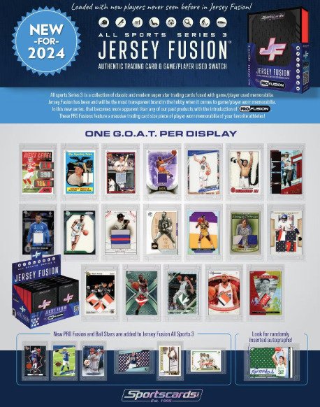 2024 Sportscards - Jersey Fusion All-Sports Series 3 - 1 Box - Næsten så god som ny (NM)