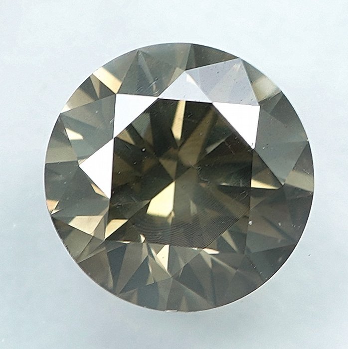 1 pcs Diamant  (Naturfarvet)  - 0.72 ct - Fancy intense Grålig Gul - SI2 - International Gemological Institute (IGI)