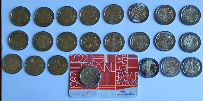 Europa. 2 Euro 2022 "Erasmus" (incl. 2 euro Malte) (23 monnaies)