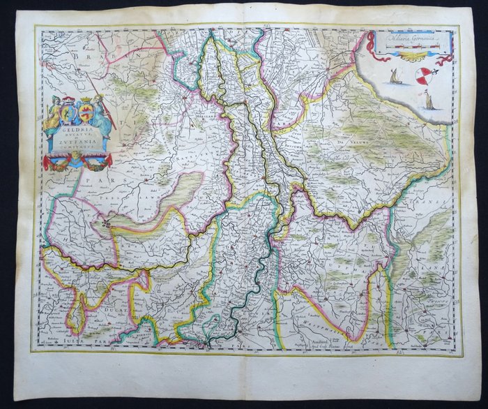 Holland - Gelderland, Nord-Brabant, Limburg, Utrecht, Arnhem, Nijmegen, Veluwe, Betuwe, Zutphen....; W. Blaeu / J. Blaeu - Geldria Ducatus et Zutfania Comitatus - 1621-1650