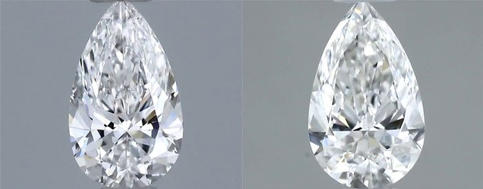 Ingen mindstepris - 2 pcs Diamant  (Natur)  - 0.71 ct - Pære - D (farveløs) - VVS1 - Gemological Institute of America (GIA) - *Matchende par* *VG*