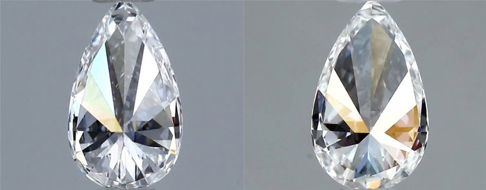 Ingen mindstepris - 2 pcs Diamant  (Natur)  - 0.71 ct - Pære - D (farveløs) - VVS1 - Gemological Institute of America (GIA) - *Matchende par* *VG*