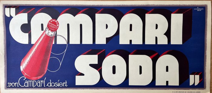 KOBRA CHIOZZANI - BANNER CAMPARI SODA - 1930‹erne