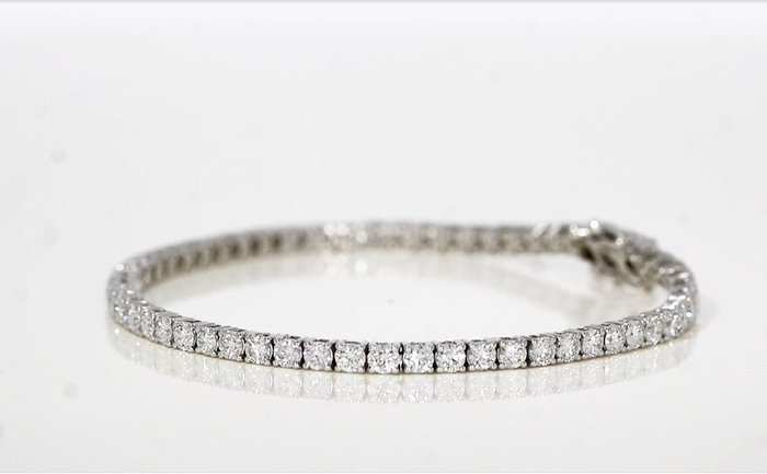 Tennisarmbånd - 18 kraat Hvidguld -  4.86ct. tw. Diamant (Laboratoriedyrket) - GRATIS FRAGT