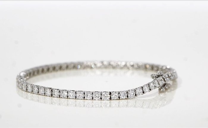 Tennisarmbånd - 18 kraat Hvidguld -  4.86ct. tw. Diamant (Laboratoriedyrket) - GRATIS FRAGT