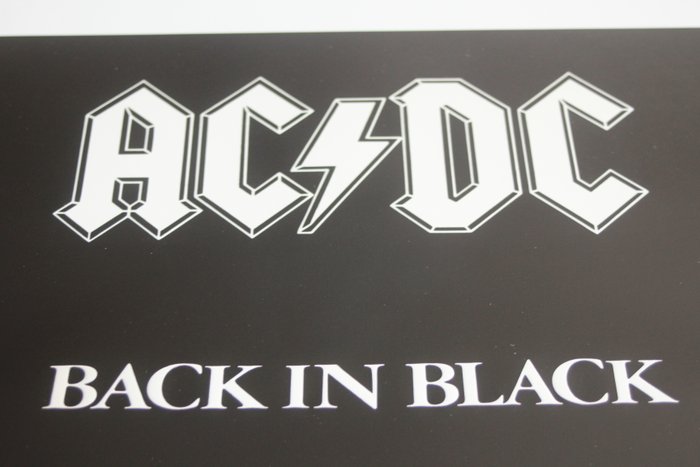 AC/DC, Back in Black - Litho - Plate Signed - Limited Edition - COA - Litografi - 1996