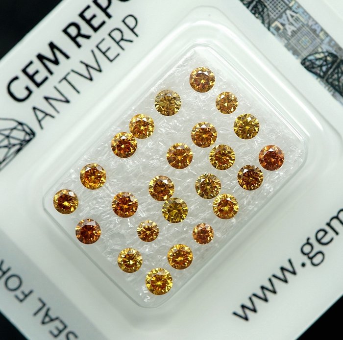 24 pcs Diamant  (Natur)  - 1.42 ct - SI1, VS1 - Gem Report Antwerp (GRA)