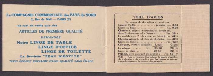 Frankrig 1937 - Notesbog nr. 193-C1, 40c olivenbrun "Grå poupon", Guyot og "Urodonal", Ny**, signeret - Yvert