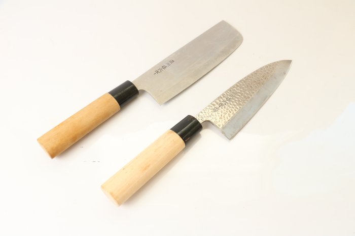 "刀 KATANA"  薄刃 Usuba , 出刃 Deba , - Køkkenkniv - Kitchen knife set - Stål - Japan