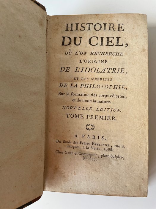 Abbé Pluche - Histoire du Ciel - 1788