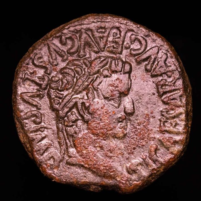 Roman Hispania. Tiberius (AD 14-37). As 14-37 AD. - II. VIR within laurel wreath, MAN. SVLP. LVCAN. M. SEMP. FRONT. MVN. TVRIASO around.  (Ingen mindstepris)