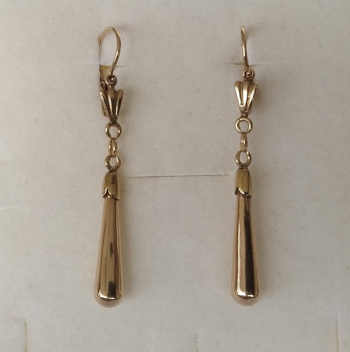 Ingen mindstepris - Handmade - Dråbe øreringe - Handmade 14kt Rose Gold Antique/Vintage Drop Earrings. - 14 karat Rosaguld