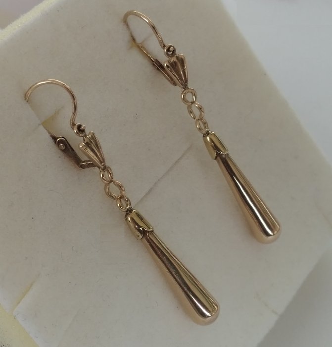 Ingen mindstepris - Handmade - Dråbe øreringe - Handmade 14kt Rose Gold Antique/Vintage Drop Earrings. - 14 karat Rosaguld