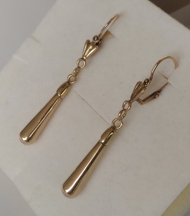 Ingen mindstepris - Handmade - Dråbe øreringe - Handmade 14kt Rose Gold Antique/Vintage Drop Earrings. - 14 karat Rosaguld