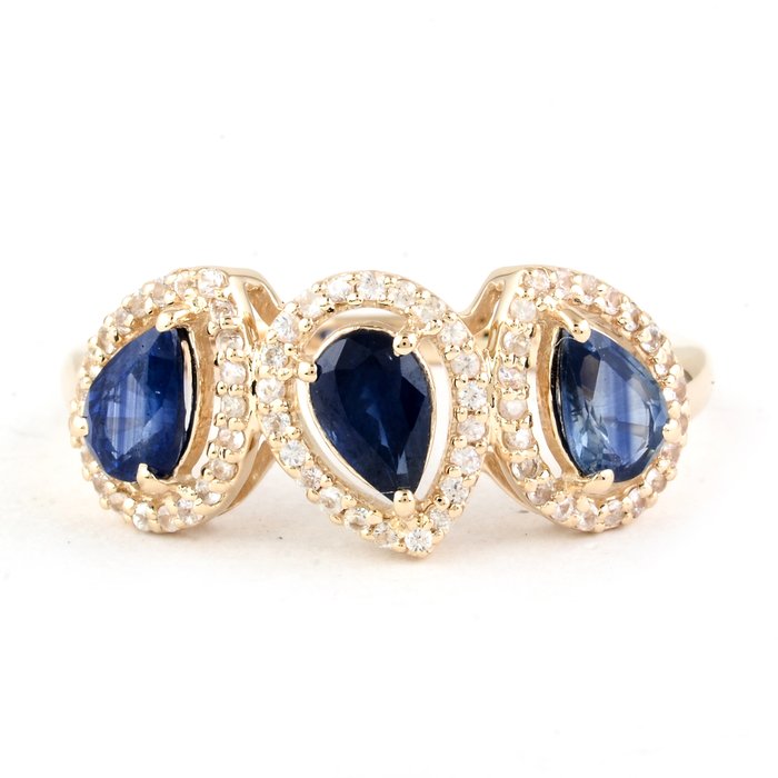 Ingen mindstepris - Ring - 14 karat Gulguld -  1.75ct. tw. Safir - Safir