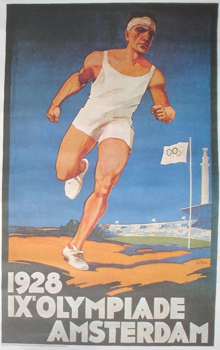 Joseph Hohannes Rovers - Poster for the 1928 Amsterdam Olympic Games, signed in the plate - 1960‹erne