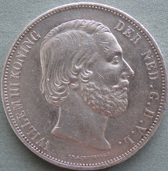 Holland. Willem III. 2 1/2 Gulden 1868  (Ingen mindstepris)