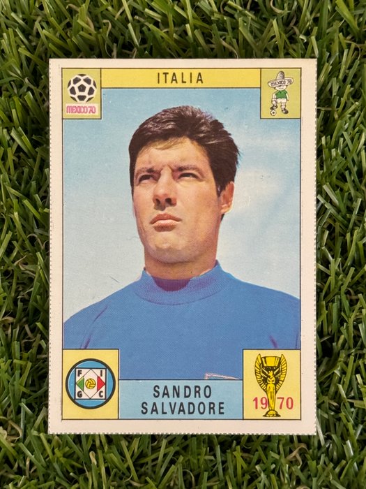 1970 Panini Mexico 70 World Cup Italy - Sandro Salavadore (Blue  Red back) - 1 Card - Næsten så god som ny (NM)