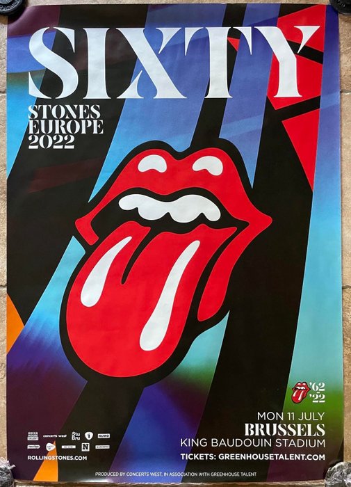 other - Rolling Stones Brussels bruxelles 2022 sixty tour jumbo xl poster