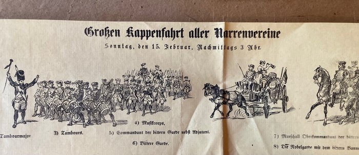  - Großen Kappenfahrt aller Narrenvereine (Frankfurt / M) - Großer illustrierter Einblattdruck - 1860