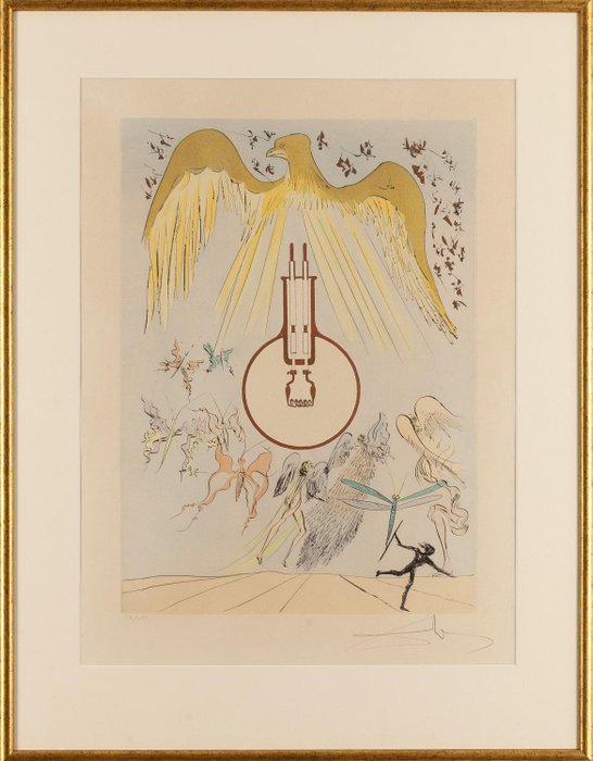 Salvador Dali (1904-1989) - "Light Bulb" (from: "Hommage a Leonardo da Vinci")