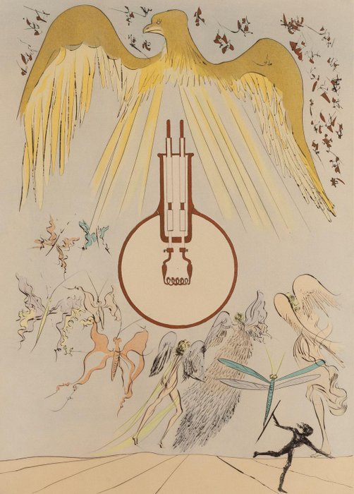 Salvador Dali (1904-1989) - "Light Bulb" (from: "Hommage a Leonardo da Vinci")