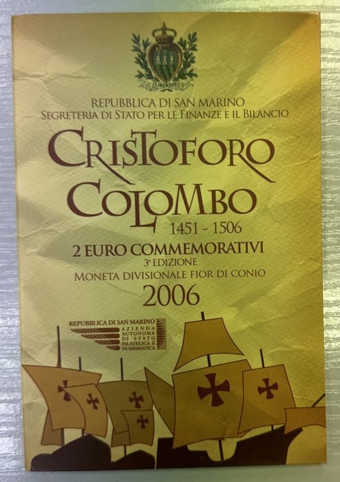 San Marino 2 Euro 2006 "Cristoforo Colombo"  (Ingen mindstepris)