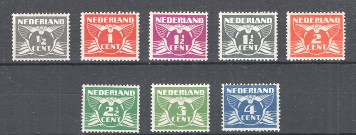 Holland 1924/1926 - Dronning Wilhelmina 'Veth' - Flyvende due - NVPH 144/148 + 149/162