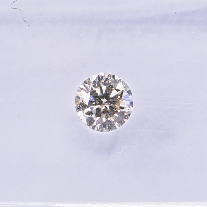 Ingen mindstepris - 1 pcs Diamant  (Naturfarvet)  - 0.32 ct - Rund - Fancy light Brunlig, Grålig Gul - SI2 - International Gemological Institute (IGI)