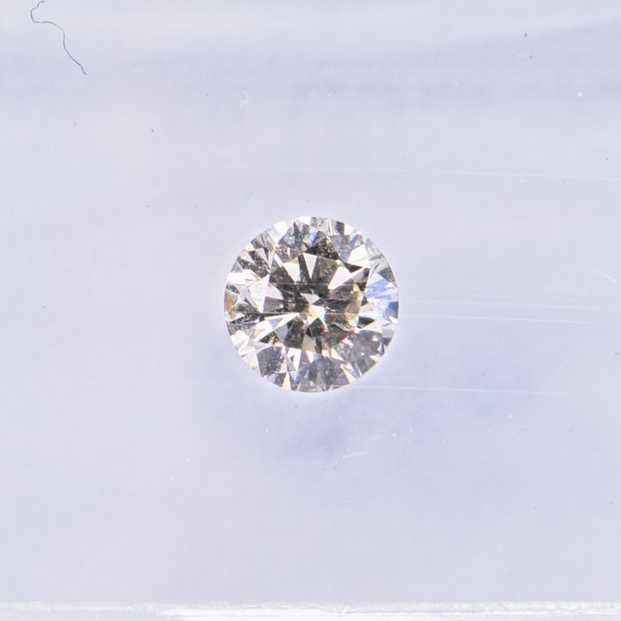 Ingen mindstepris - 1 pcs Diamant  (Naturfarvet)  - 0.32 ct - Rund - Fancy light Brunlig, Grålig Gul - SI2 - International Gemological Institute (IGI)