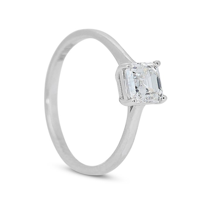 Ring - 18 kraat Hvidguld -  1.01ct. tw. Diamant (Natur)