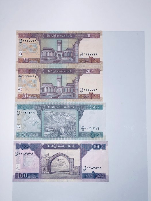 Afghanistan. - 13 banknotes - 1 / 1000 afghanis 1991 -2019  (Ingen mindstepris)