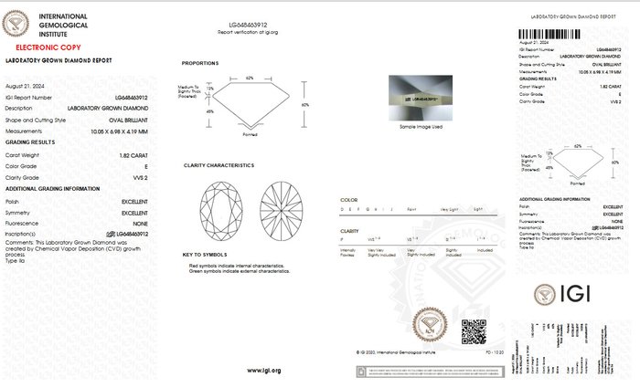 Ingen mindstepris - Ring - 14 karat Gulguld -  2.02ct. tw. Diamant (Laboratoriedyrket) - Diamant - E VVS2 IGI-certificeret