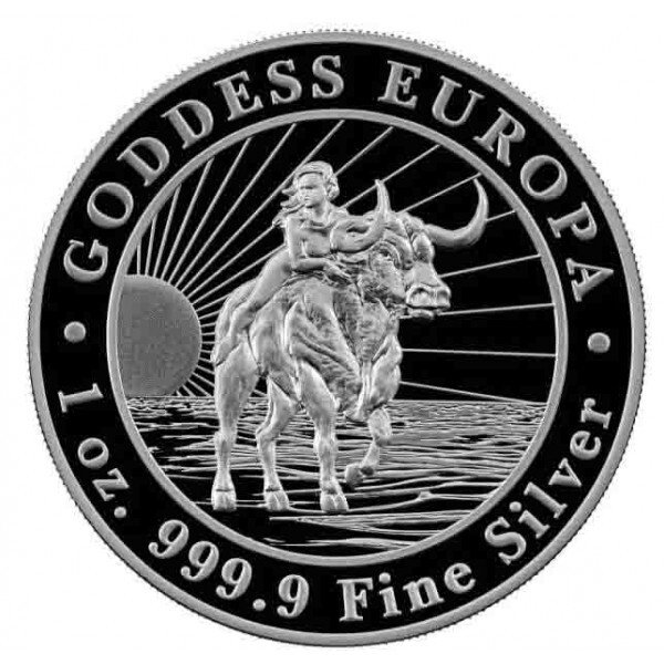 Tchad. 10 x 1 oz 2023 5000 CFA Goddess Europa Silver Coin BU