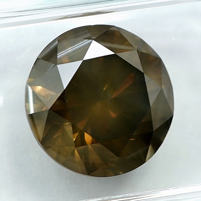 Ingen mindstepris - 1 pcs Diamant  (Naturfarvet)  - 5.06 ct - Fancy Brunlig Gul - I1 - International Gemological Institute (IGI)