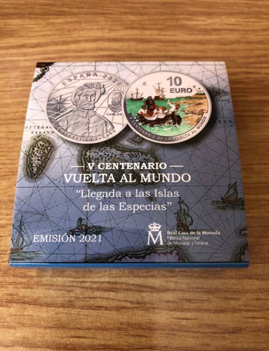 Spanien. 10 Euro 2021 "Vuelta al Mundo" Proof  (Ingen mindstepris)