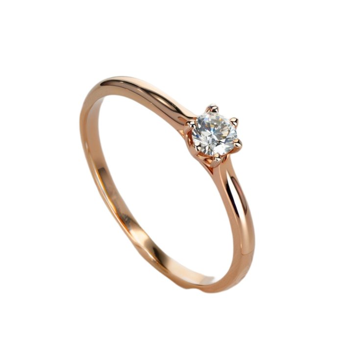 Forlovelsesring - 14 karat Rosaguld -  0.23ct. tw. Diamant (Natur)