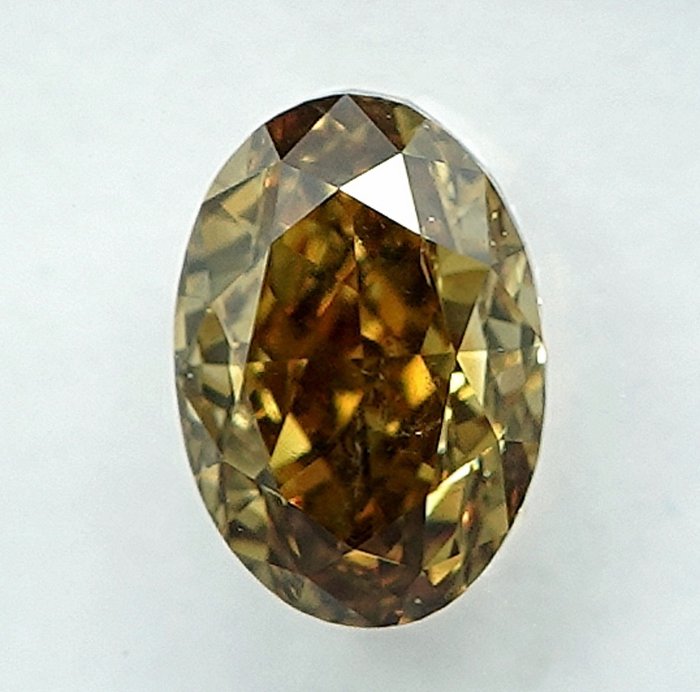 1 pcs Diamant  (Naturfarvet)  - 0.72 ct - Fancy Grålig Gul - SI1 - International Gemological Institute (IGI)