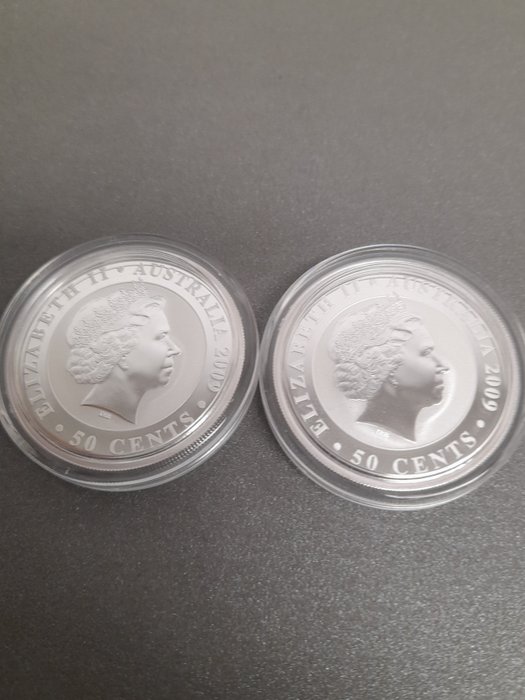 Australien. 50 Cents 2009 Australien Koala, 2x1/2 Oz (.999)  (Ingen mindstepris)